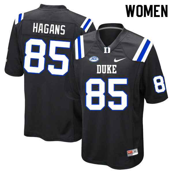 Women #85 Sahmir Hagans Duke Blue Devils College Football Jerseys Sale-Black